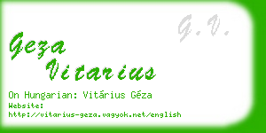 geza vitarius business card